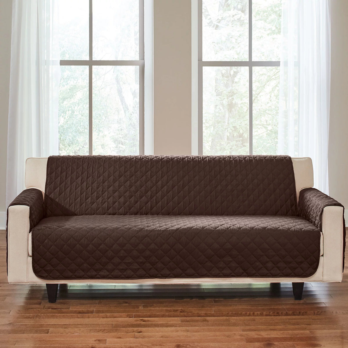 Brown Microfiber Sofa Protector S84105