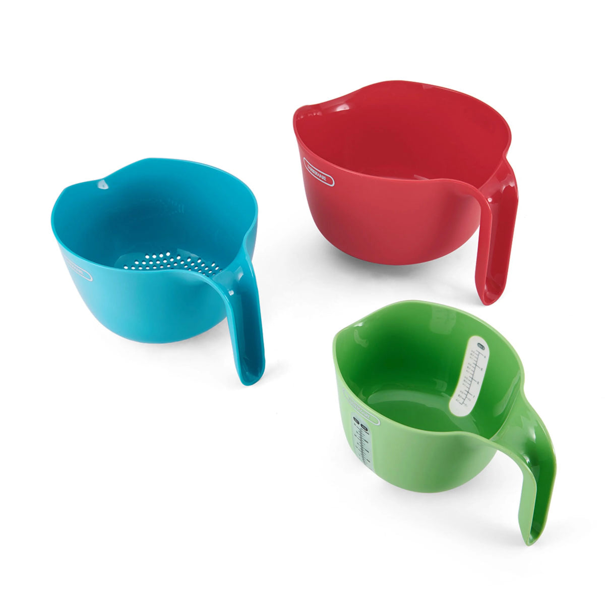 3 pc Mixing Bowl, Colander, Measuring Cup Set J959615
