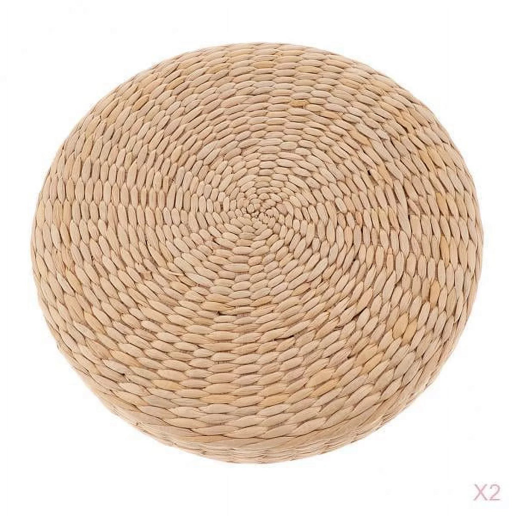 2 Pieces Round Straw Floor Cushion L8535