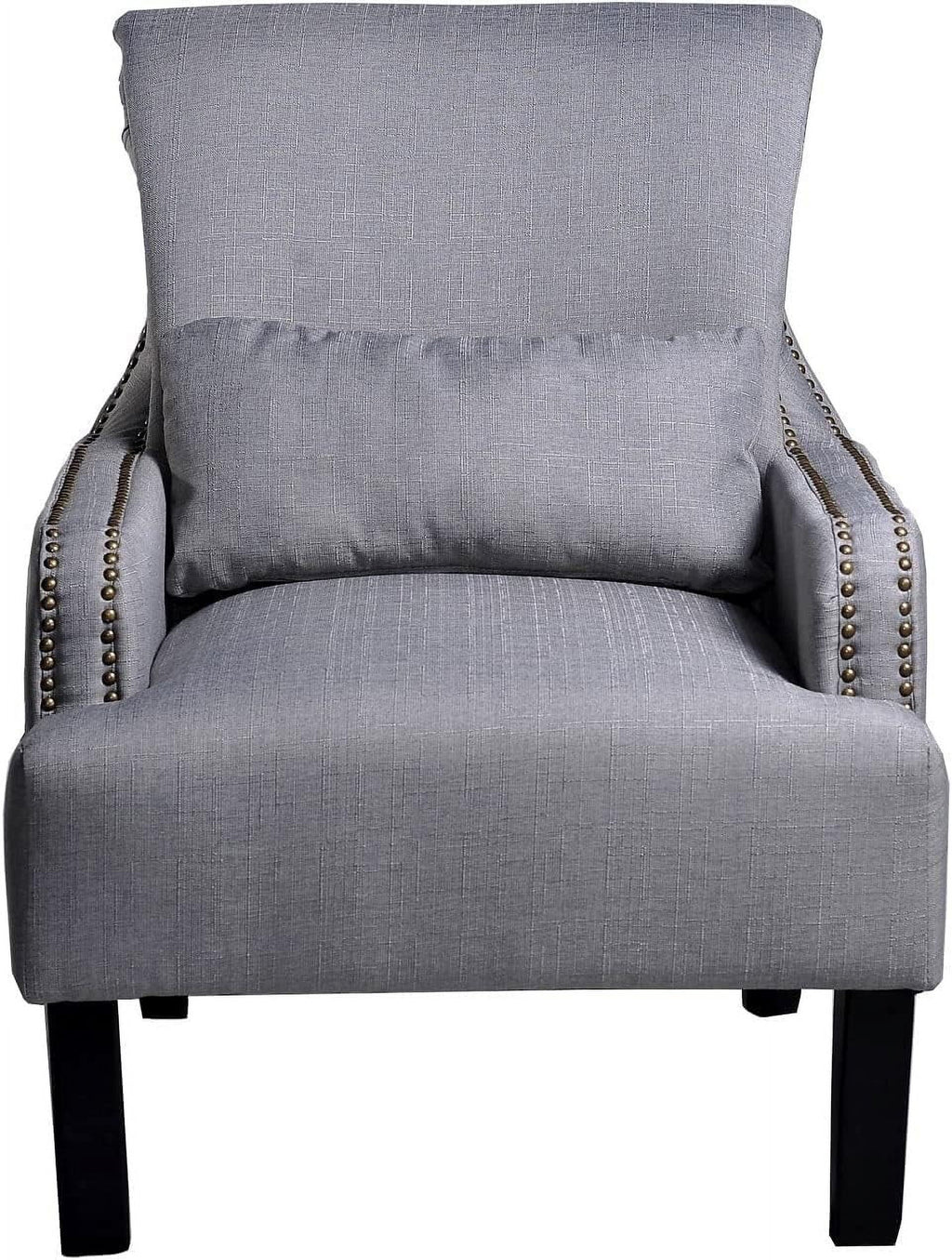 Beige Fabric Upholstered Nail Head Trim Accent Arm Chair G4685