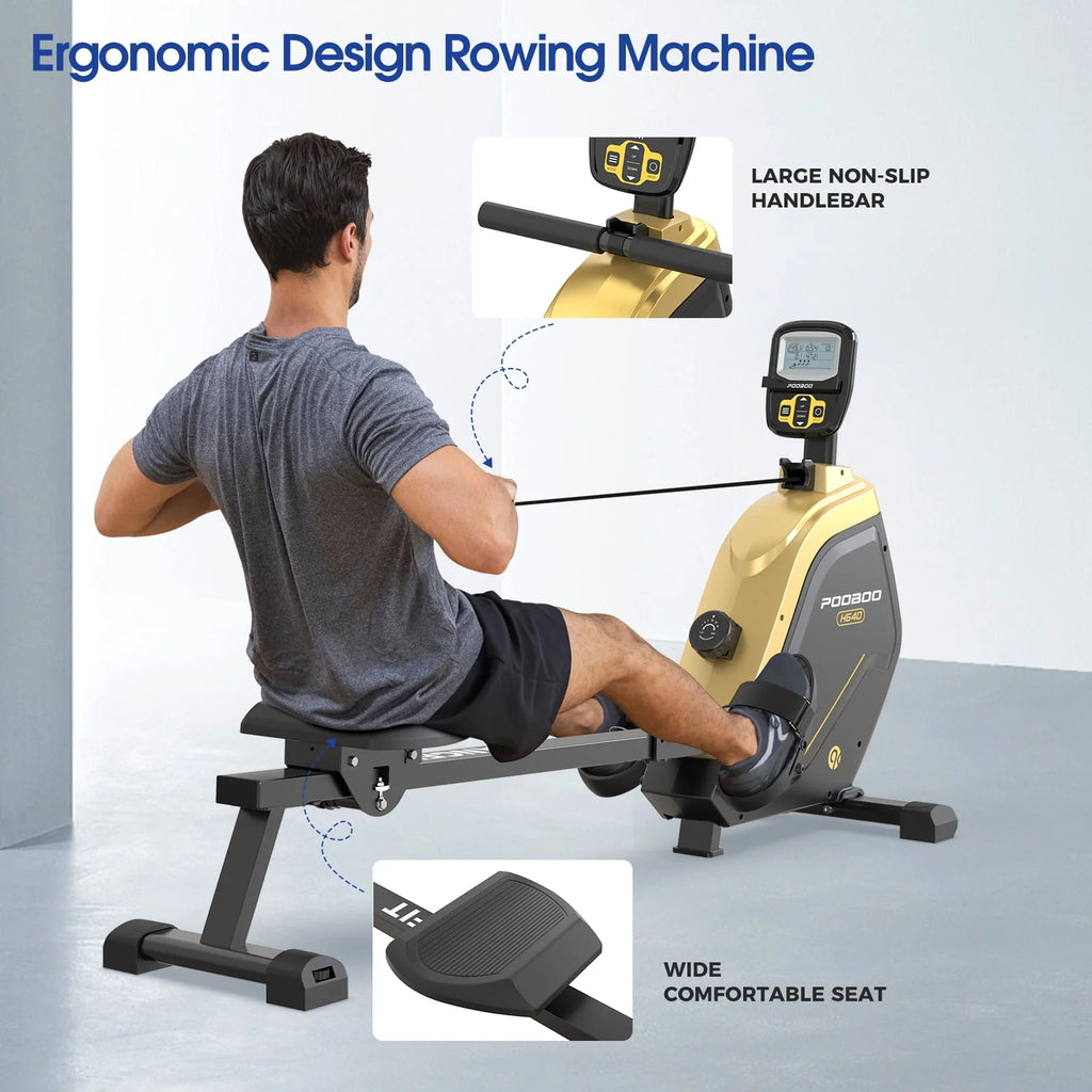 Foldable Magnetic Rowing Machine with 16 Level Resistance R436