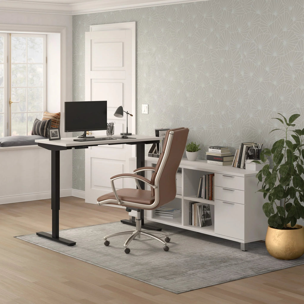 White L Shape Adjustable Table W427302