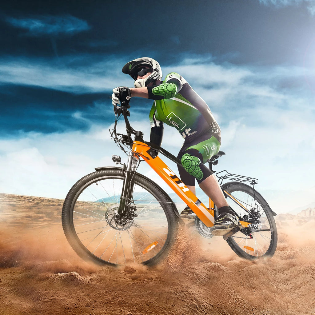 Electric Bike 26 350W Mountain Bicycle 36V 10Ah Removable Battery 21-Speed Orange F109212