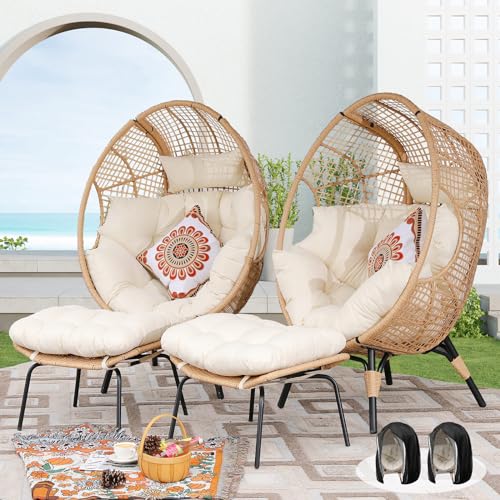 Oversized Egg Chair with Ottoman U49538