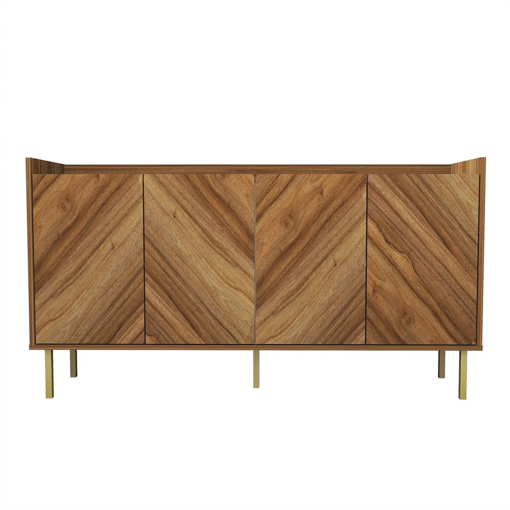 Brown Oak Engineered Wood Sideboard/Console Table O489602