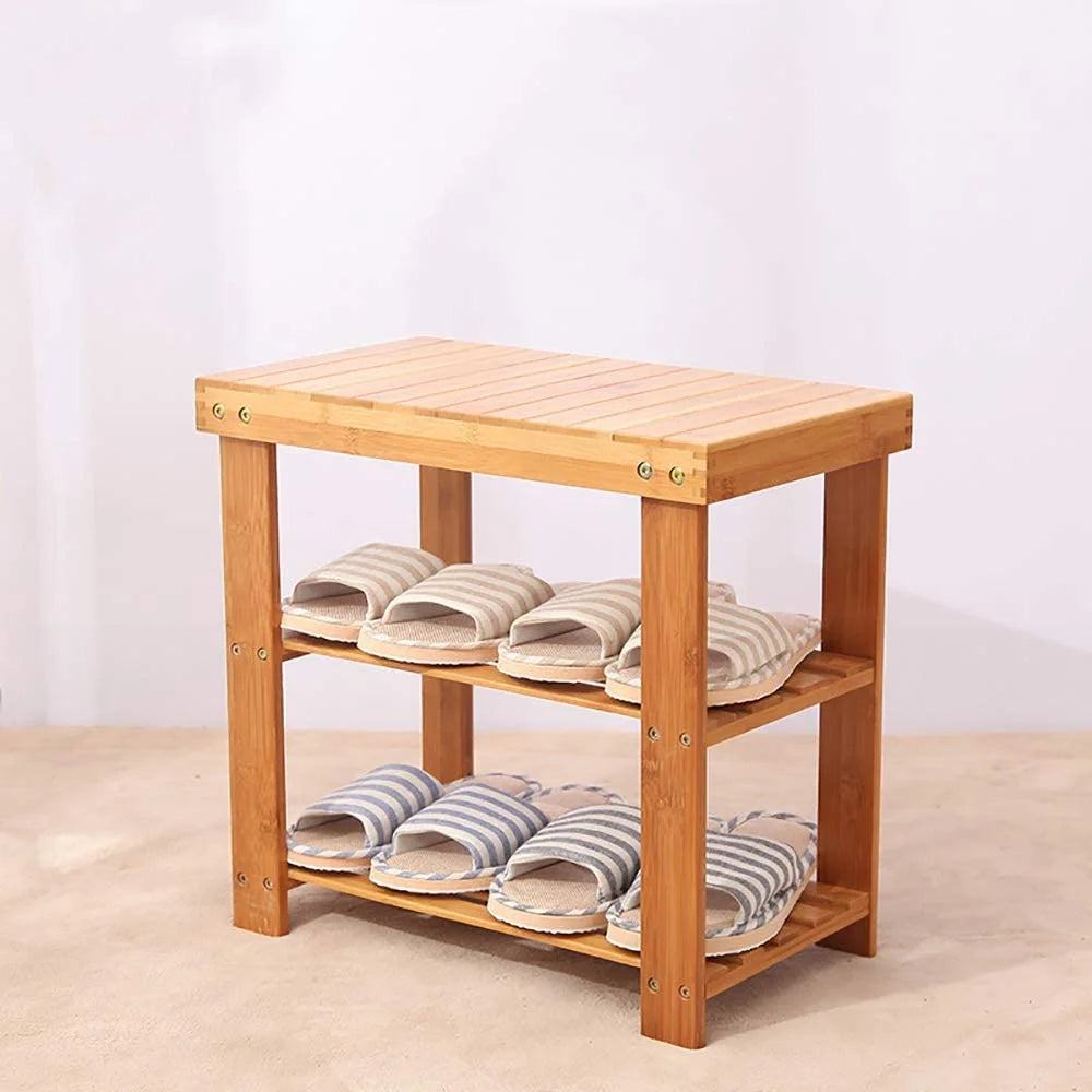 Bamboo Shoe Bench Rack I2465