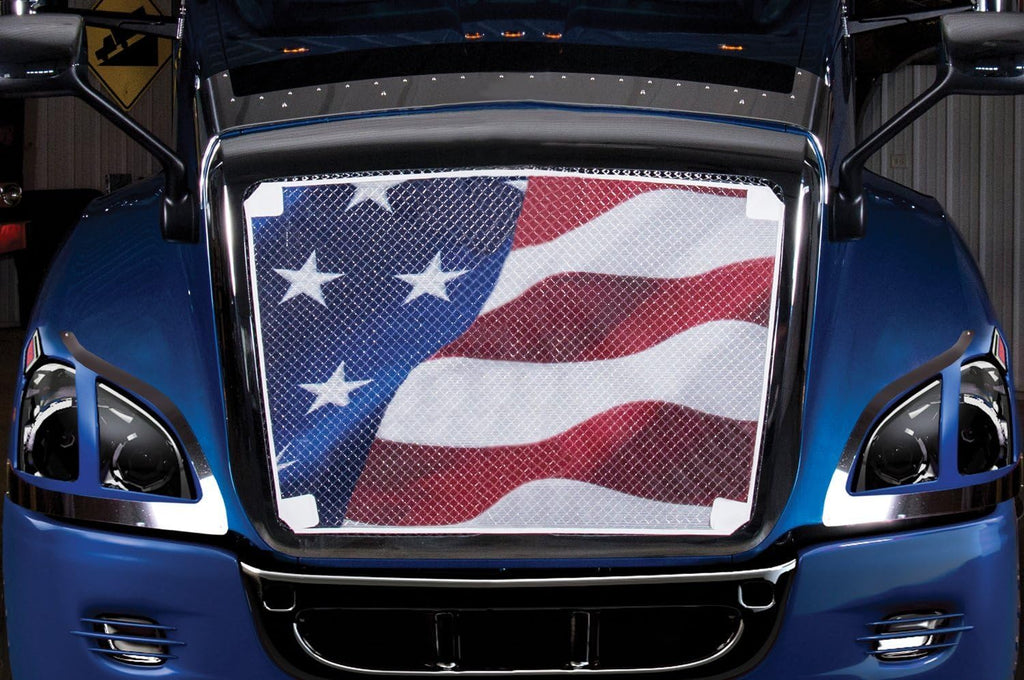 Truck Grille Cover with American Flag X265716