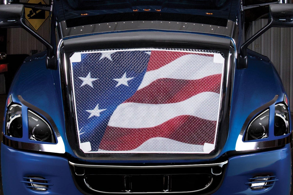 Truck Grille Cover with American Flag X265716