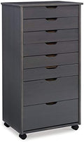 Gray Eight Drawer Wood Rolling Storage Cart R750852