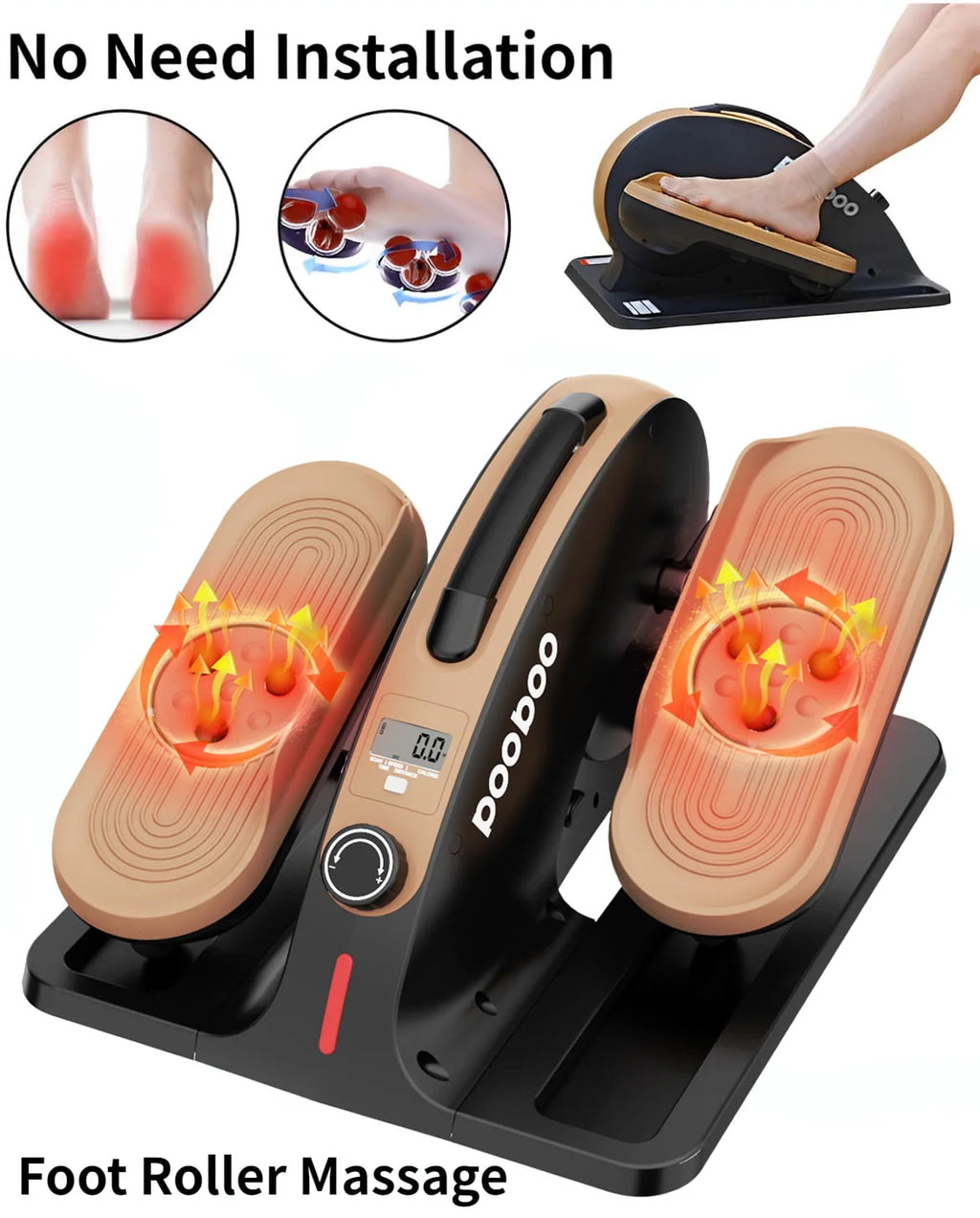 Under Desk Elliptical Machine with Adjustable Resistance G76931