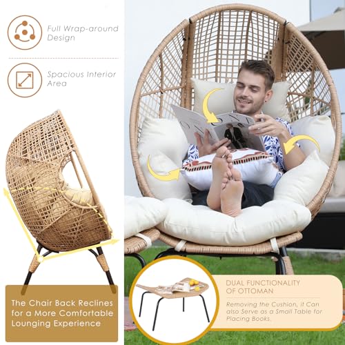 Oversized Egg Chair with Ottoman U49538