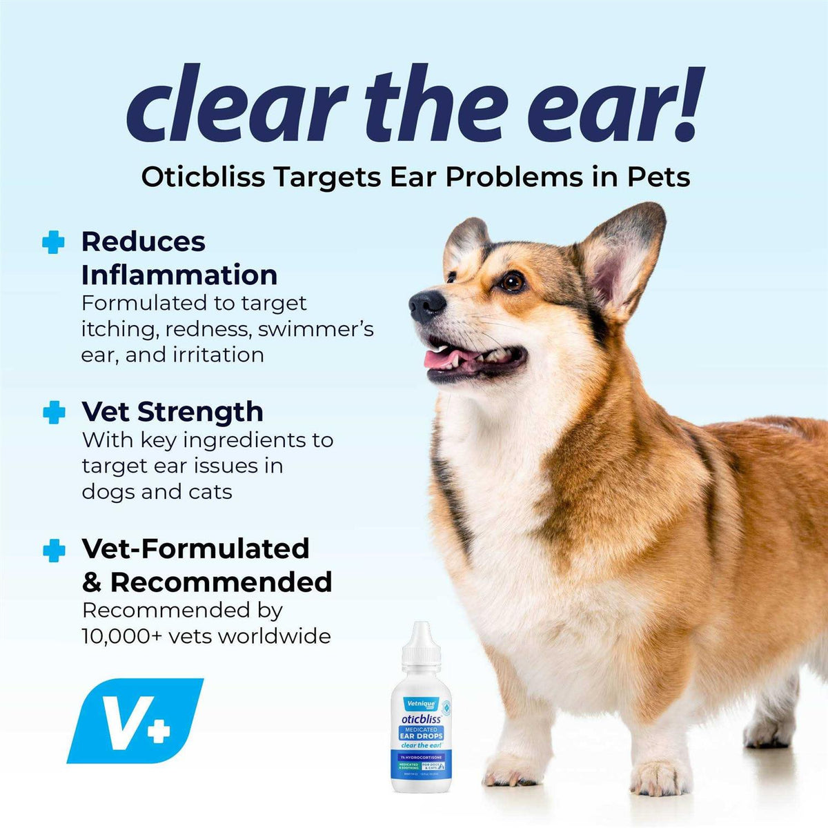 Medicated Ear Drops for Dogs & Cats with Hydrocortisone K699