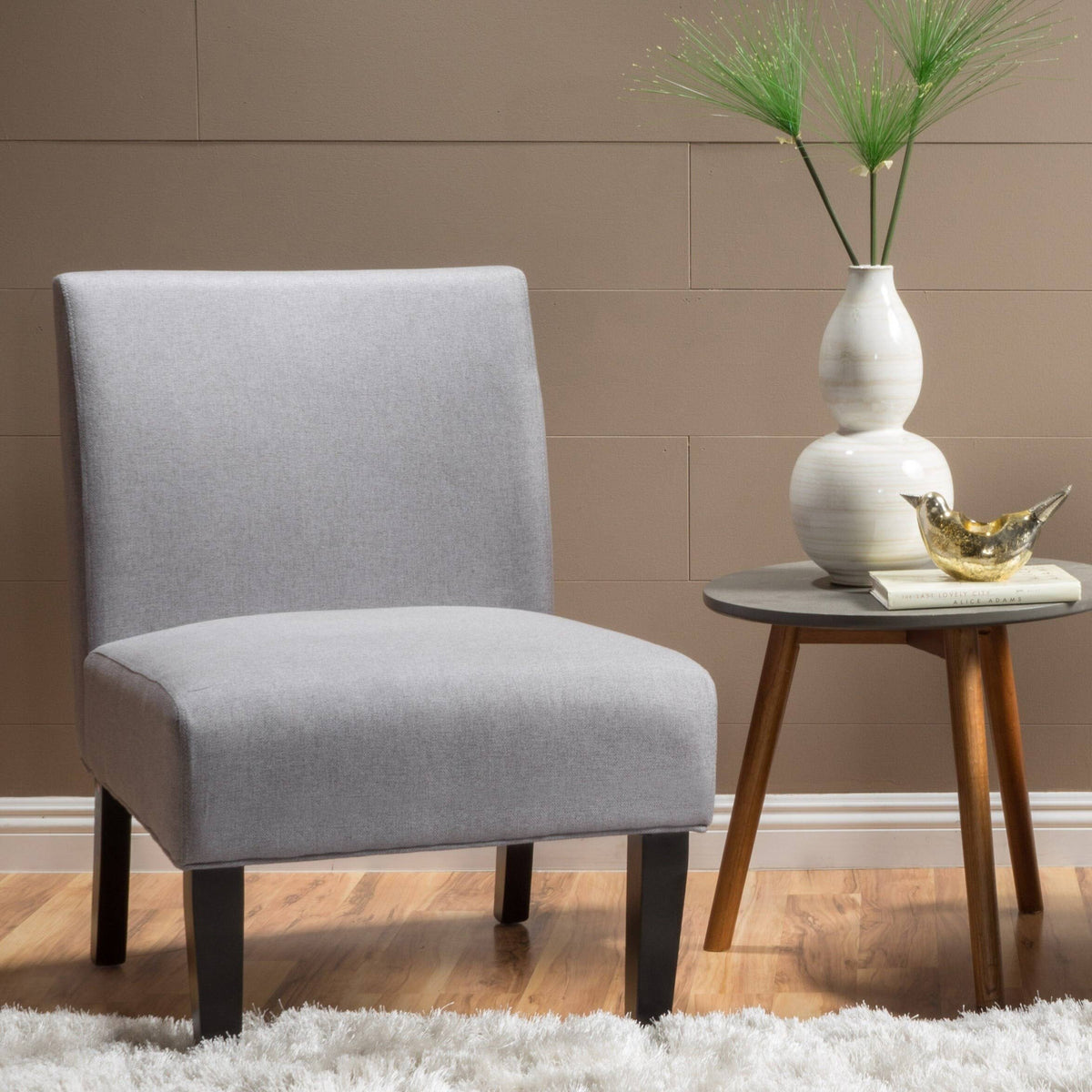Light Grey Fabric Accent Chair S456033