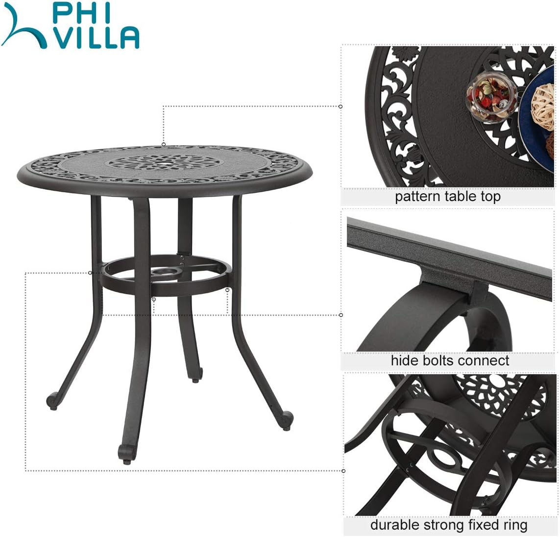 32 in Cast Aluminum Round Bistro Table A4574