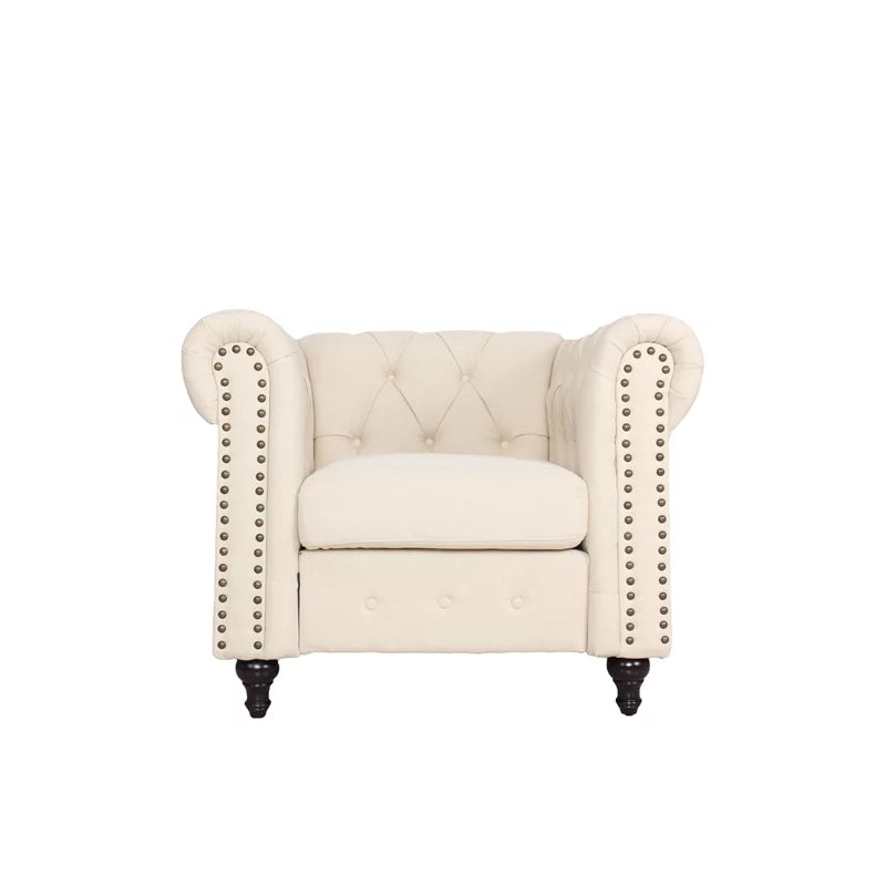 Cream Microfiber Living Room Chair Set Y911160