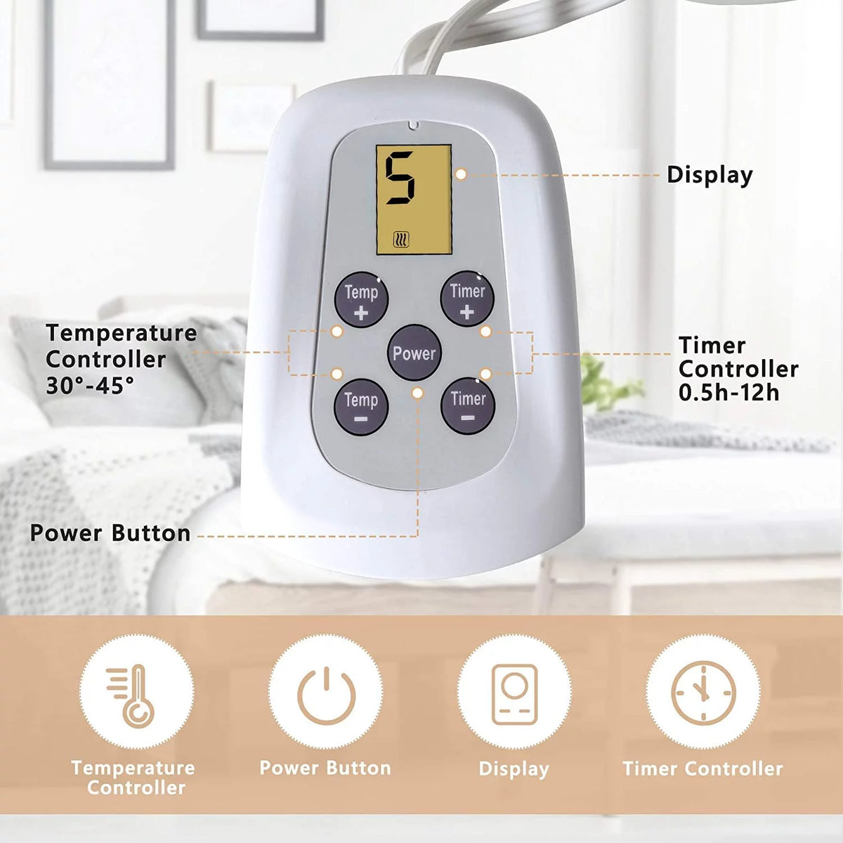 King Size Dual Control Washable Heated Blanket U836293