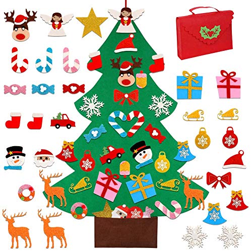 DIY Felt Christmas Tree Set with Ornaments O6575