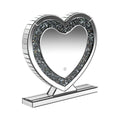 20 Inch Heart Crystal Trim Glass Vanity Mirror V1824