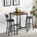 3-Piece Round Bistro Pub Dining Table and Chairs Set B3785