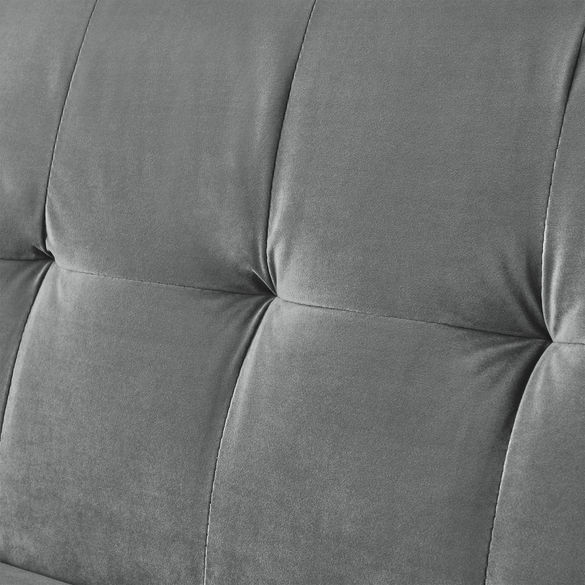 78" Grey Velvet Futon Sofa Bed Convertible Sleeper Loveseat D92739