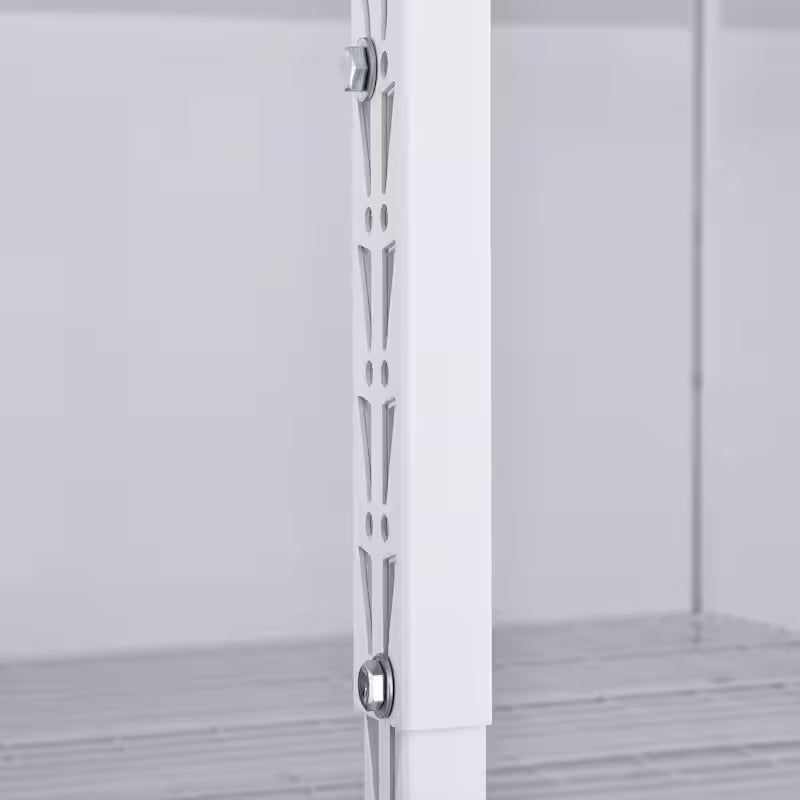 Adjustable Height White Overhead Ceiling Storage Rack Q389