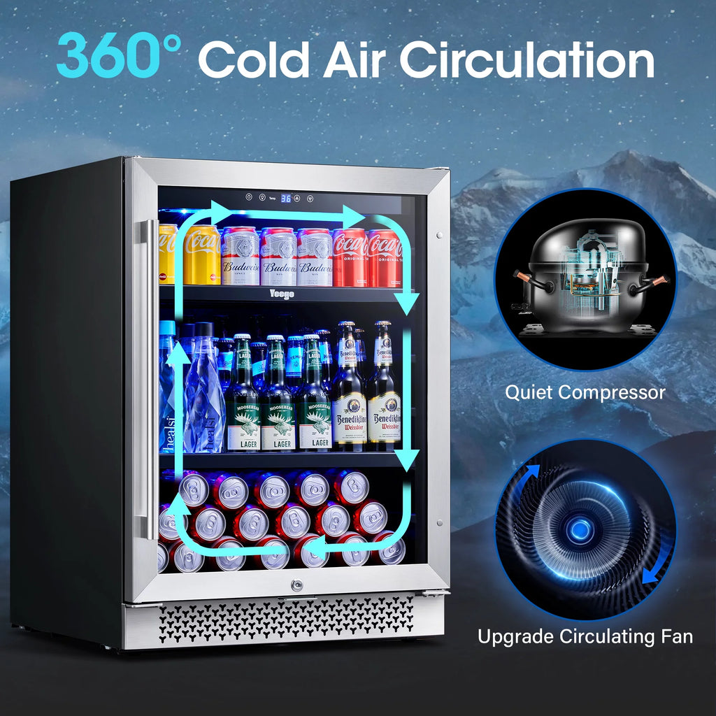 24 Can Beverage Refrigerator Cooler with Reversible Door U79344