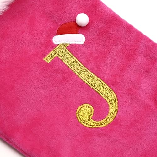 Pink Faux Velvet Stocking A35983