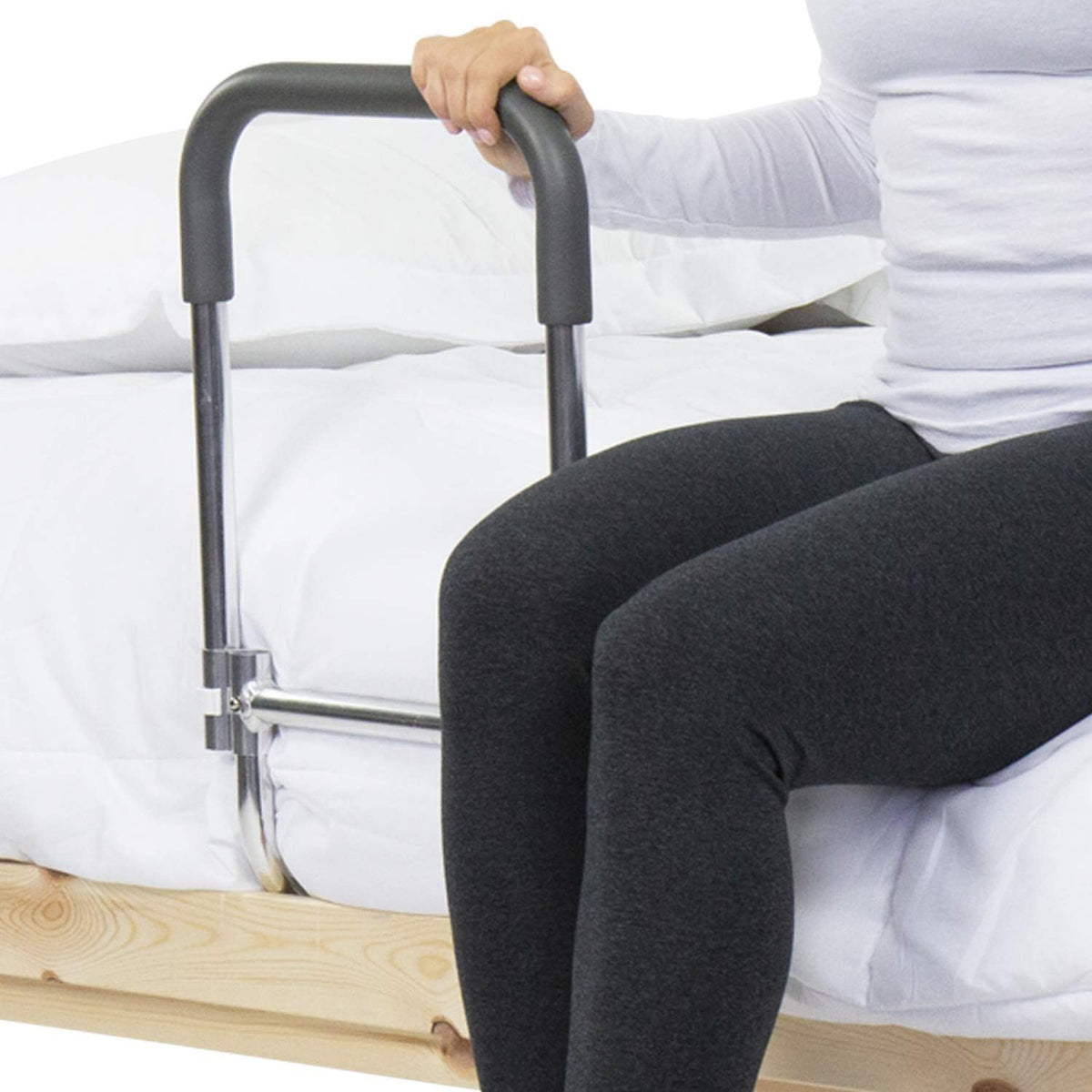 Compact Adjustable Bed Rail with Grab Bar W9740