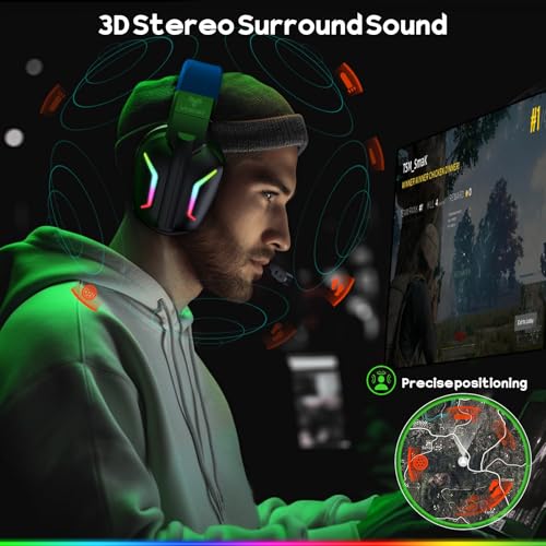 2.4GHz Wireless Gaming Headset with ENC Noise Canceling Microphone D194609