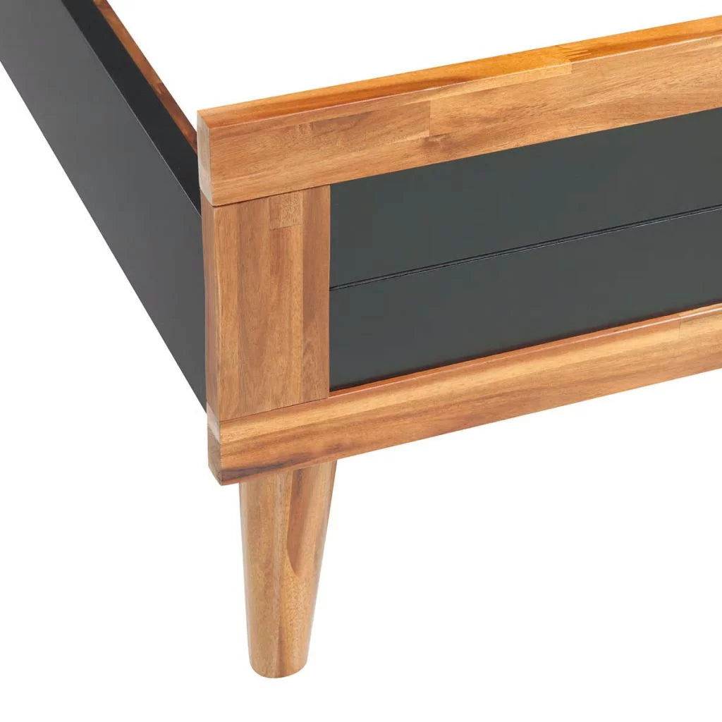 Black Solid Acacia Wood Bed Frame C5523