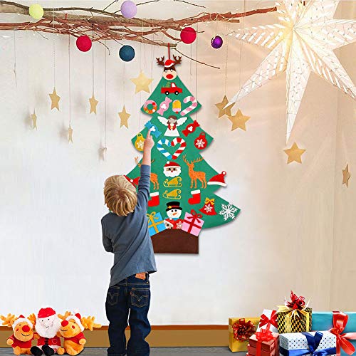 DIY Felt Christmas Tree Set with Ornaments O6575