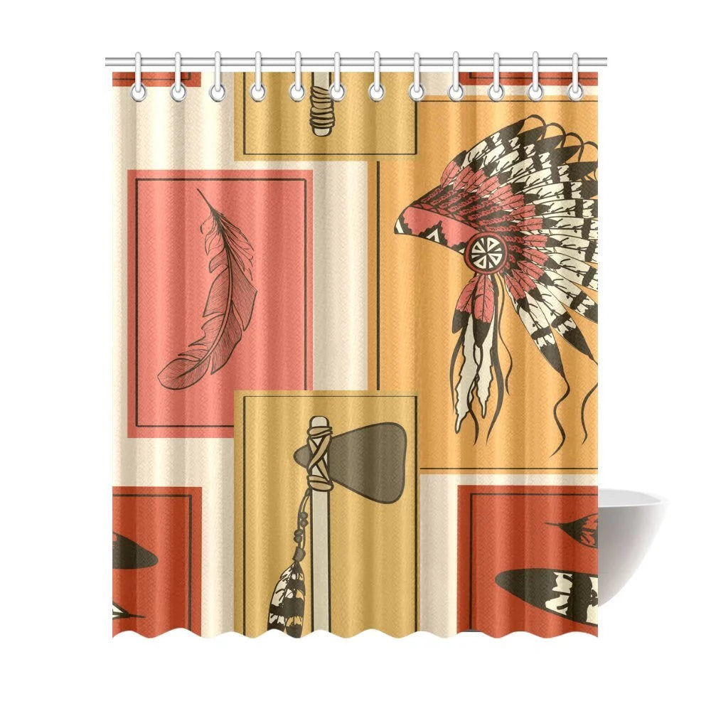 Polyester Fabric Bathroom Shower Curtain 66x72 inch A7446