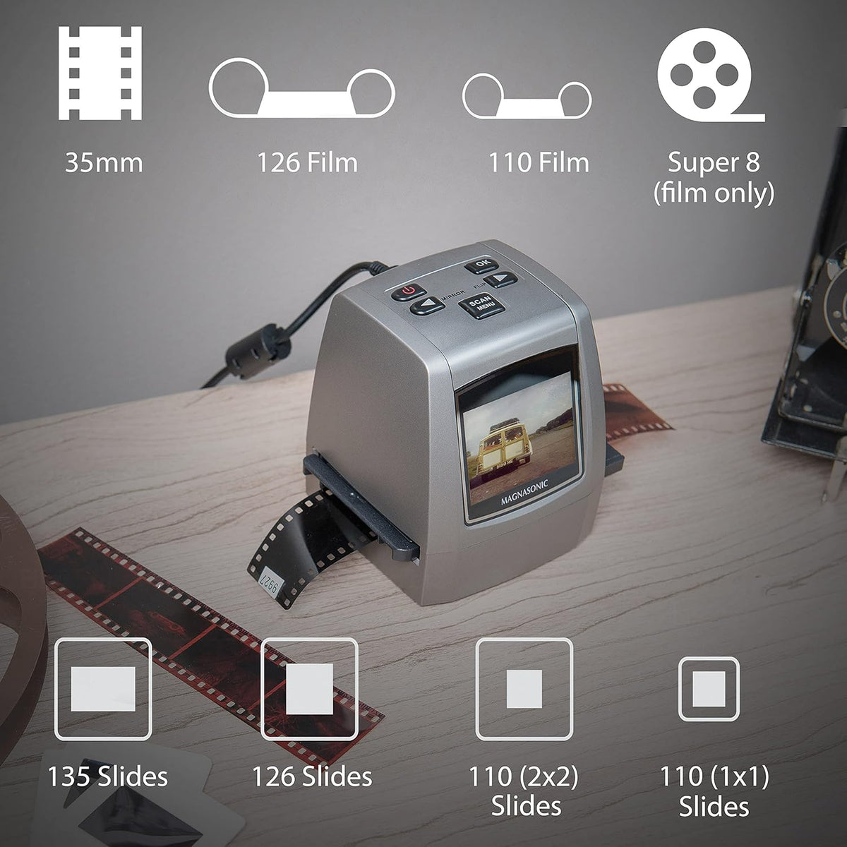 22MP Film Scanner with 2.4 Screen and 128MB Memory N7481
