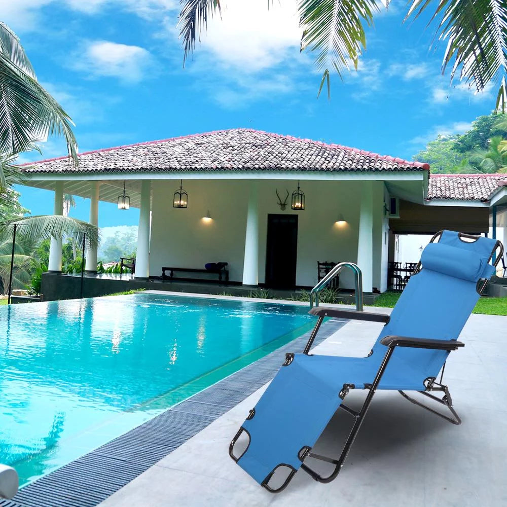 Folding Lounge Chaise Recliner Portable Chair B70688