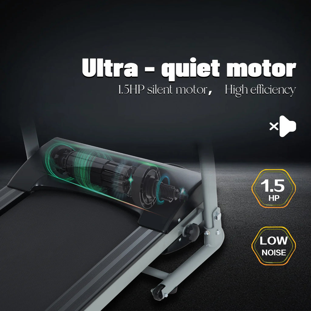 Folding 1.5HP Electric Treadmill Black Y905