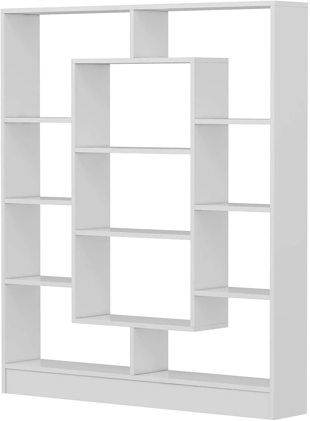 White Free Standing Bookcase Room Divider Shelving Unit V985