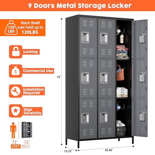 Metal Locker with 9 Doors U680234