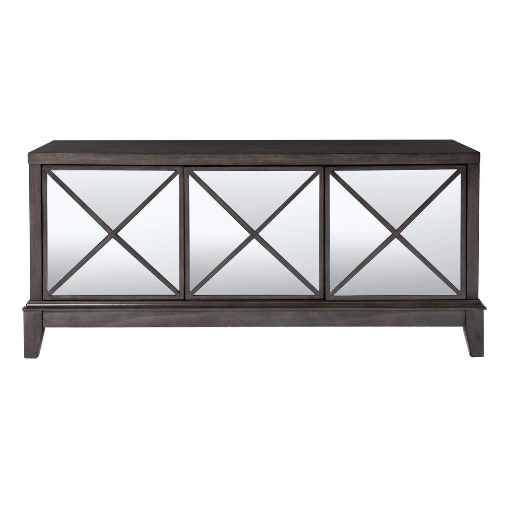 50" Brown Mirrored Media Cabinet with Storage C1336