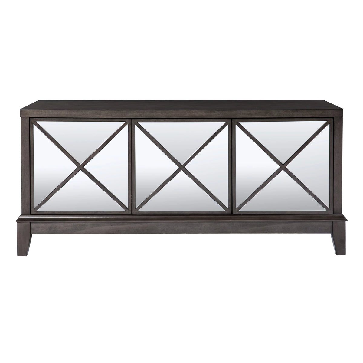 50" Brown Mirrored Media Cabinet with Storage C1336