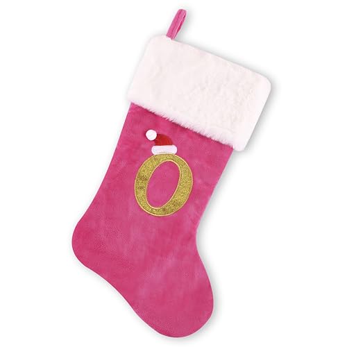 Pink Faux Velvet Stocking A35983