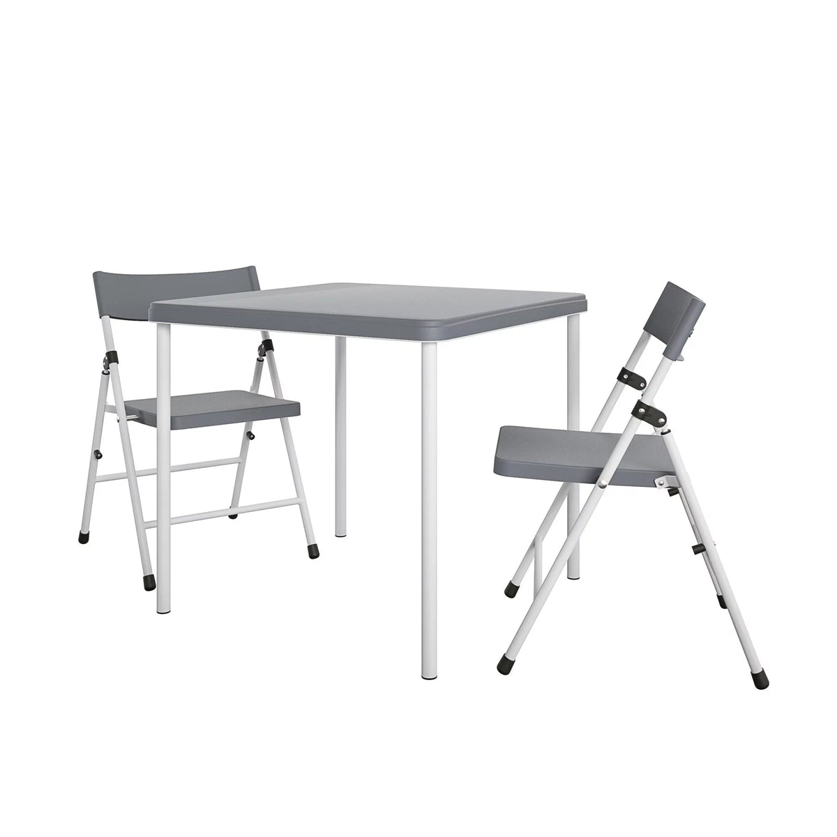 Kid's Activity Set with Folding Chairs, 3-Piece Set, Gray & White S490