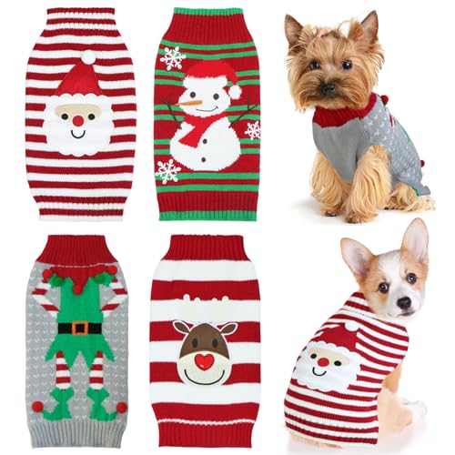 4 Pack Dog Christmas Sweater T535