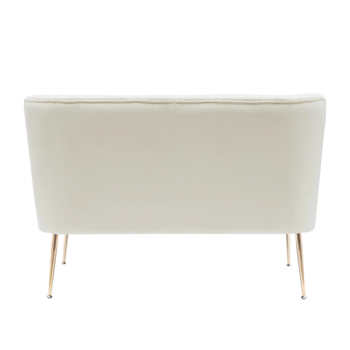 46" Wide Ivory Velvet Upholstered Love Seat Sofa V195952