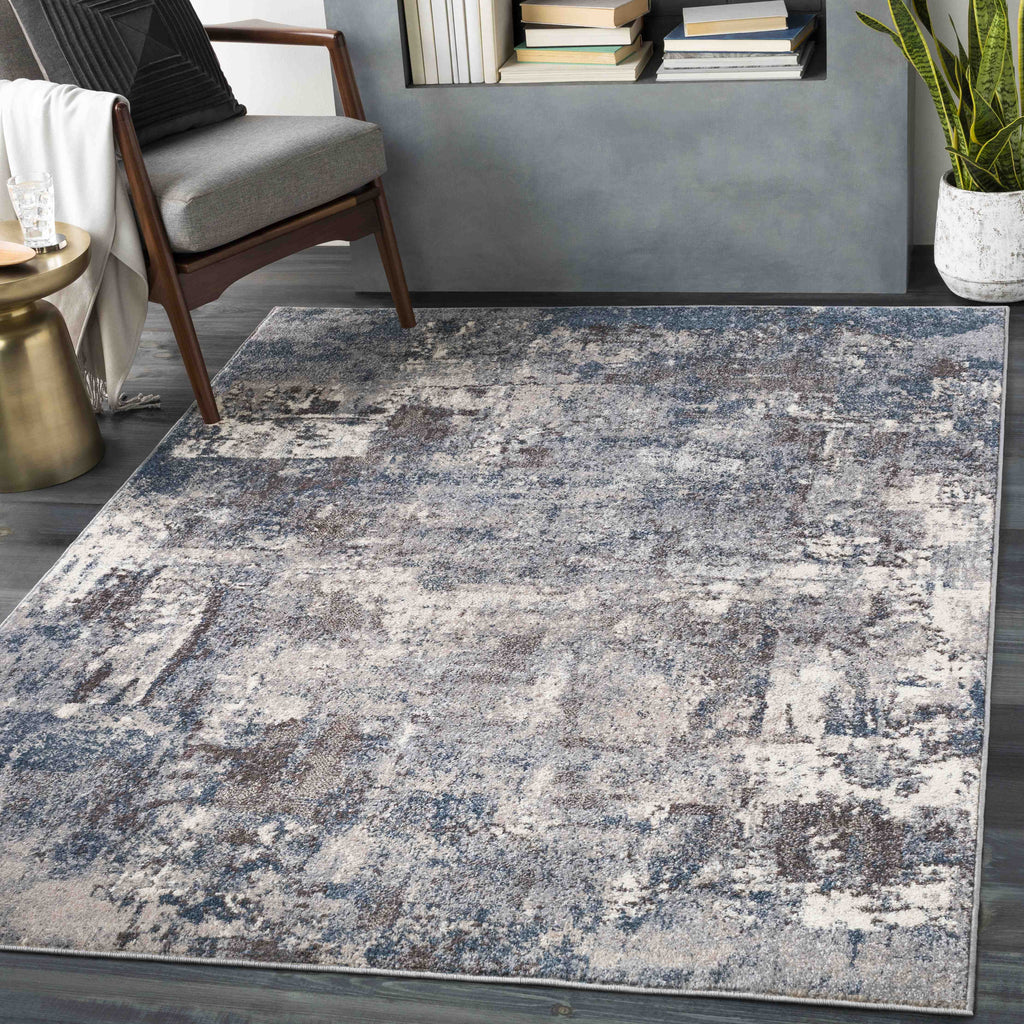 7x7 Teal Square Area Rug E9018