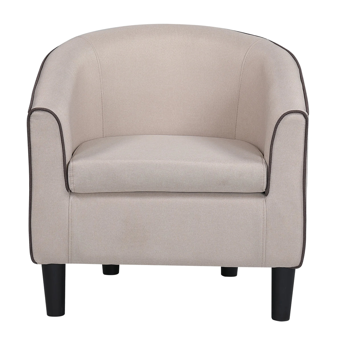 Beige Accent Chair with Ottoman L482949