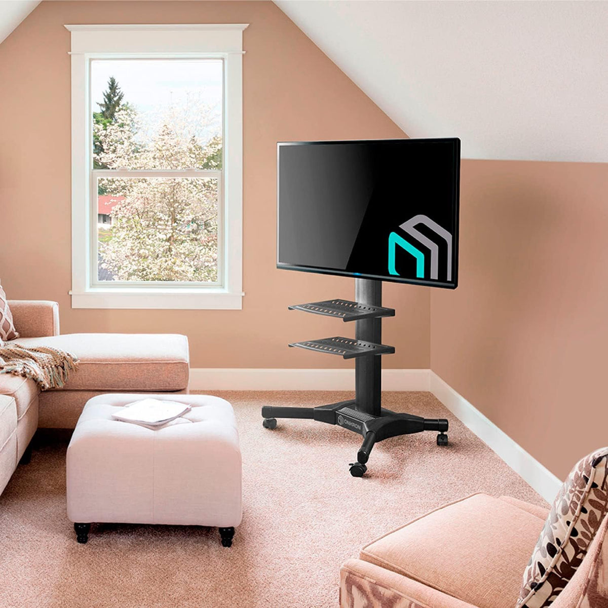 Mobile TV Stand with Wheels for 32” – 55” Flat Screen TVs U763