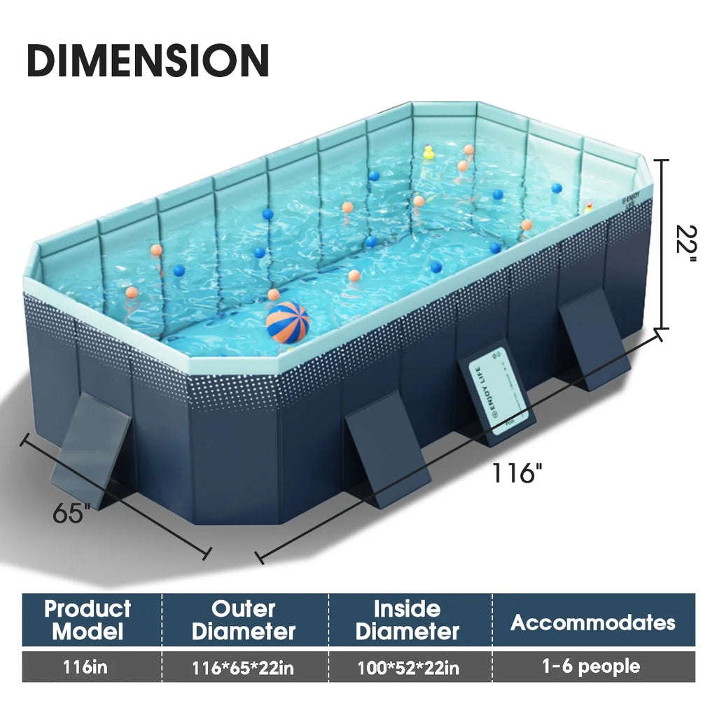 Foldable Above Ground Swimming Pool 82x55x21 L1323