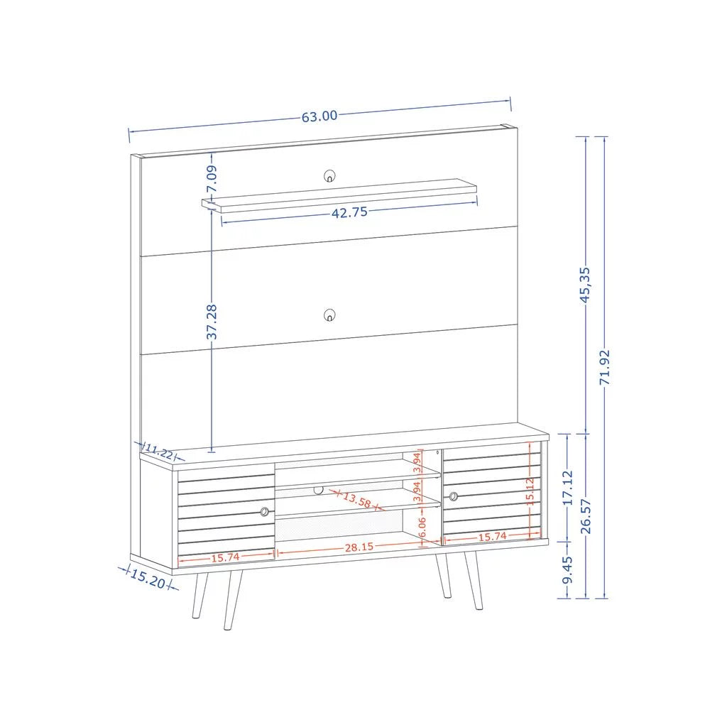 White Freestanding Entertainment Center S122736