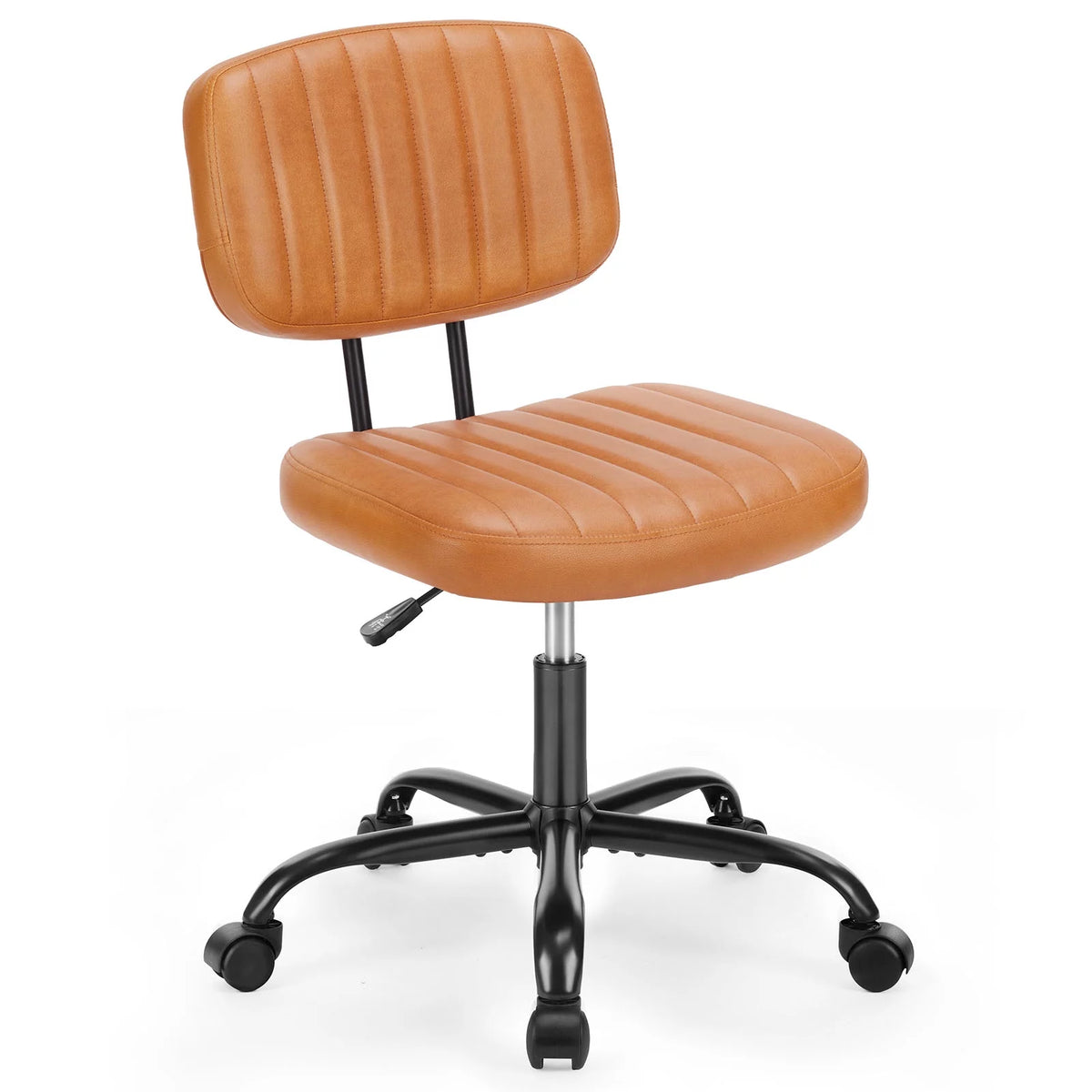 Brown PU Leather Low Back Task Chair with Wheels P245