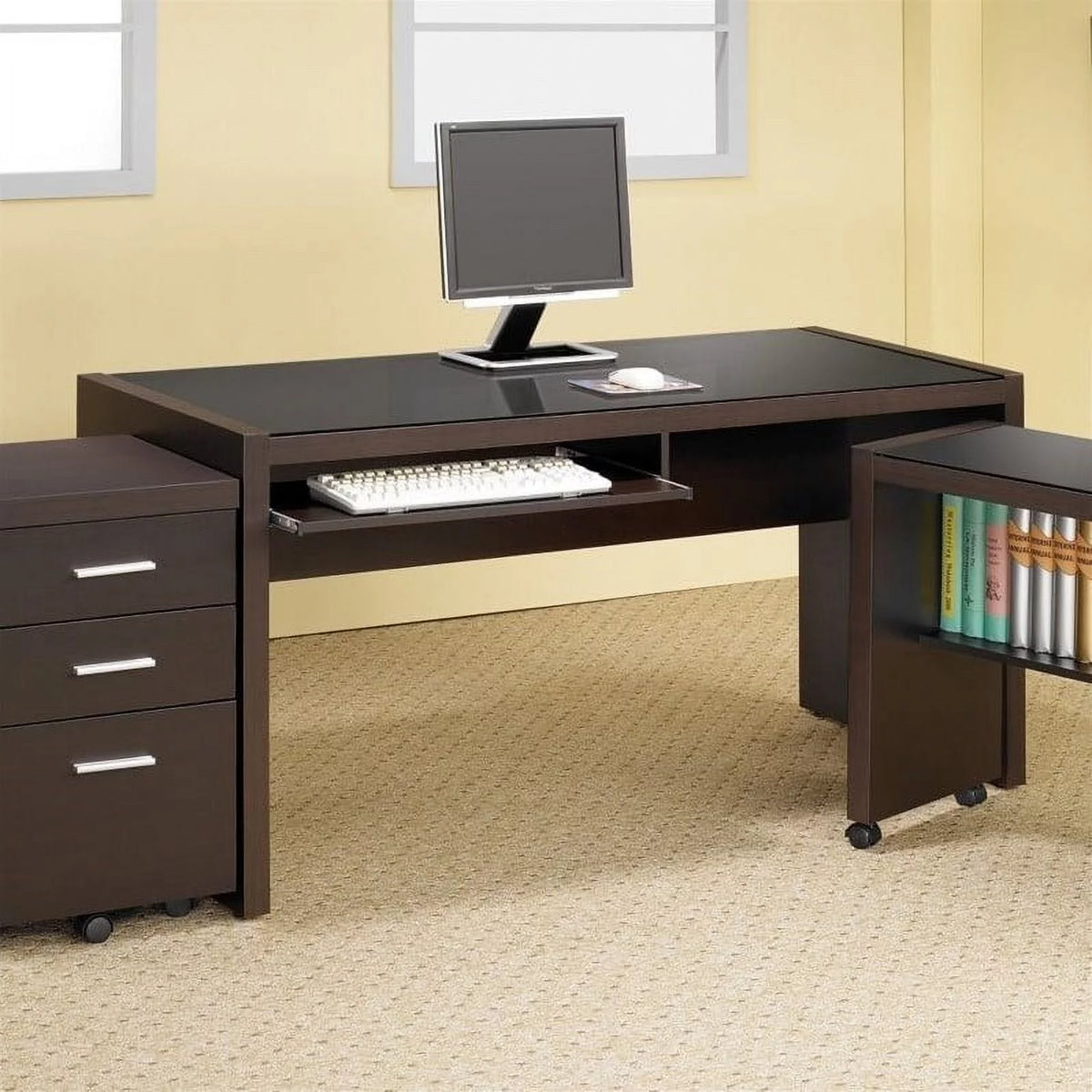 Computer Desk and 3 Drawer Mobile File Cabinet T626
